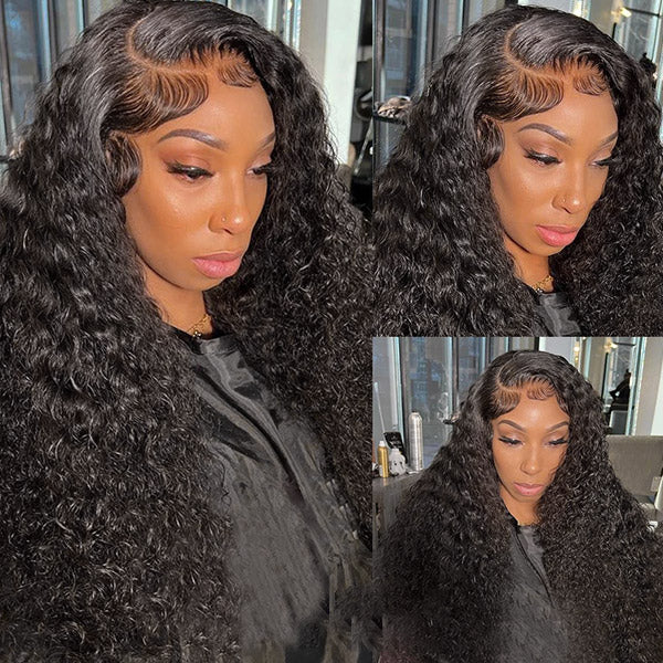26"=$129 | Human Hair 13x4 Lace Wig HD Transparent Curly Lace Front Wig Human Hair Wig
