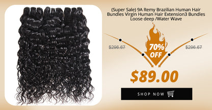 (Super Sale) 9A Remy Brazilian Human Hair Bundles Virgin Human Hair Extension3 Bundles