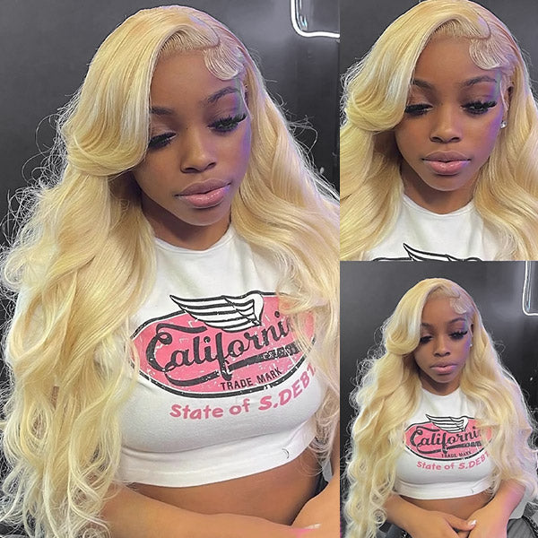 613 Blonde 360 HD Lace Front Wig Body Wave Human Hair Glueless Wigs