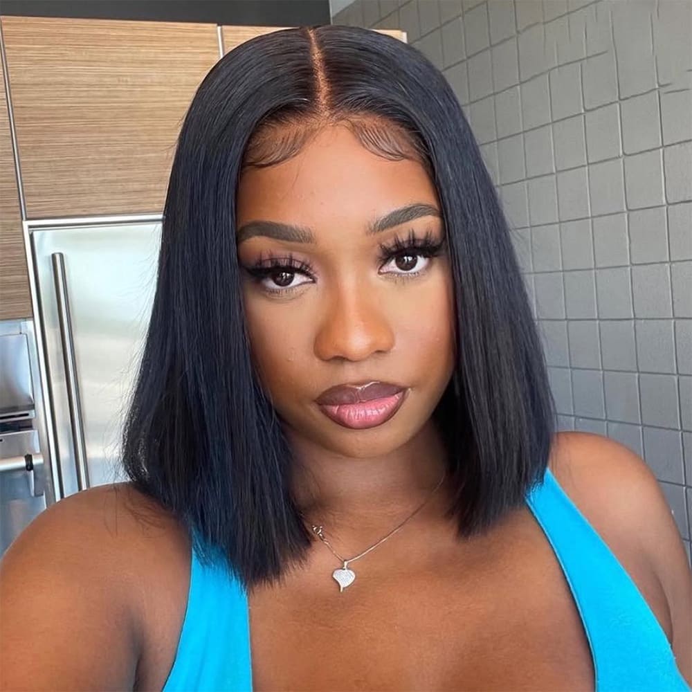 4x4 Bob Wig Straight Hair Closure Wig Short Bob Wigs Human Hair 12 Inch