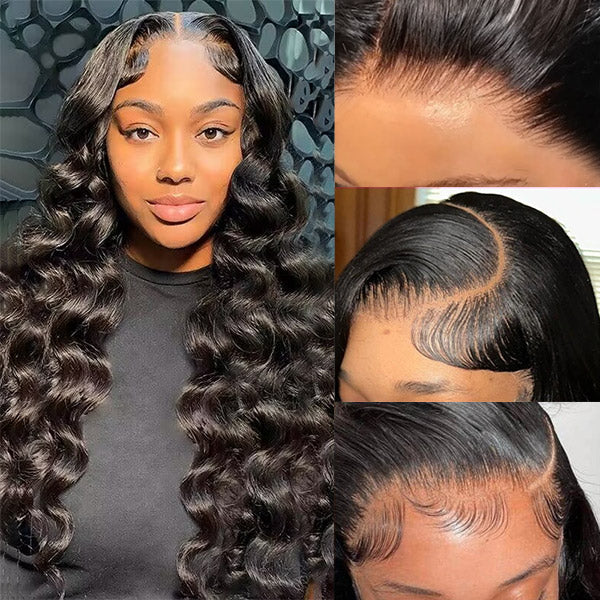 Loose Deep Wave 13x4 HD Lace Front Wigs Pre Plucked Glueless Human Hair Wigs