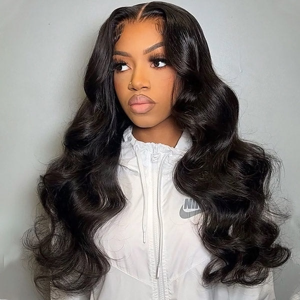 Body Wave Gluless Wigs HD Transparent 4x4 Lace Closure Wigs With 3 Cap Sizes