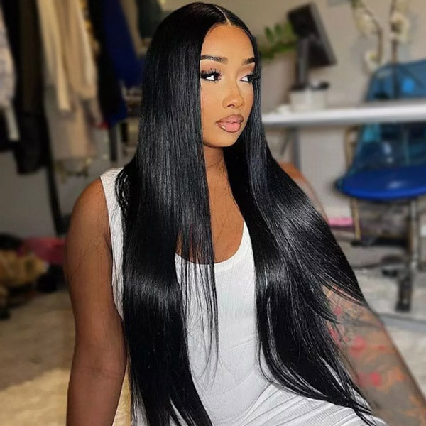 (Bogo Free)Hairsmarket Wear Go Glueless Wigs Straight Hair Lace Front Wigs HD Transparent Human Hair Wigs
