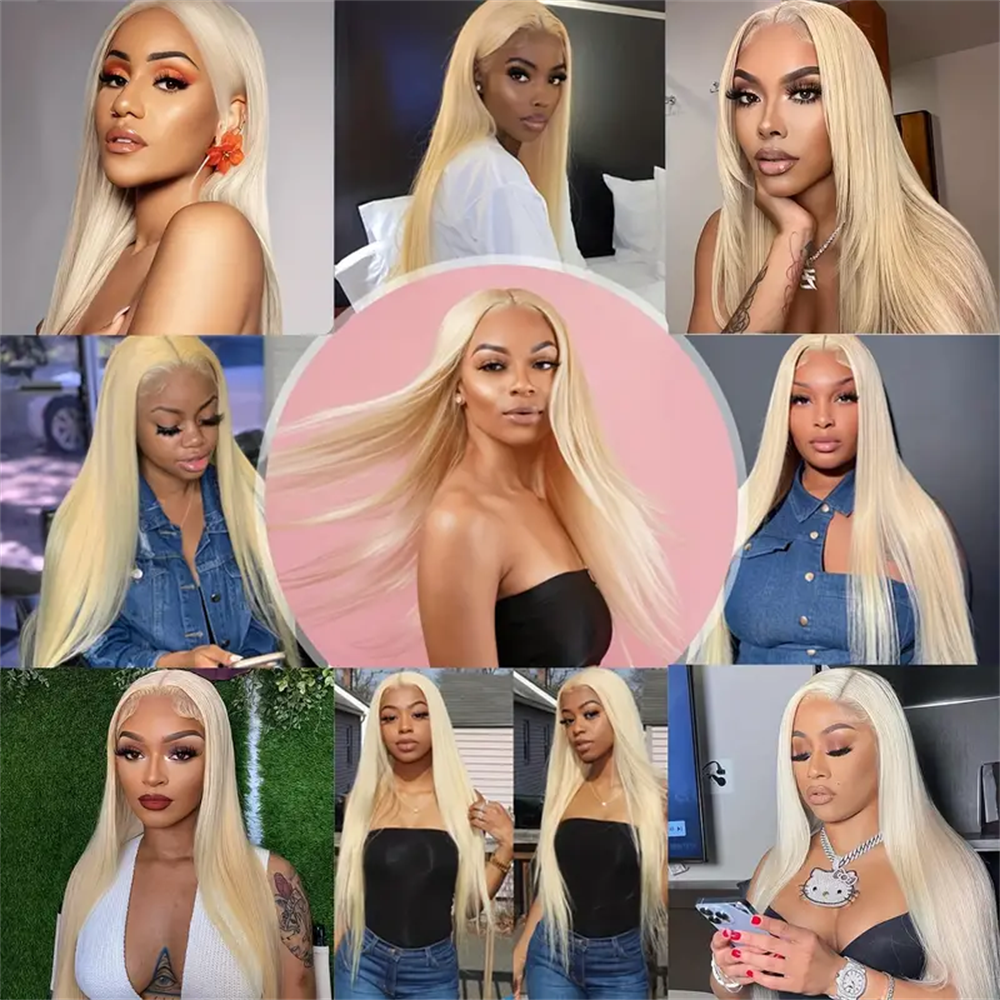 Overnight Shipping 613 Blonde Hair 13x4 HD Lace Front Wigs Straight Human Hair Colored Wigs