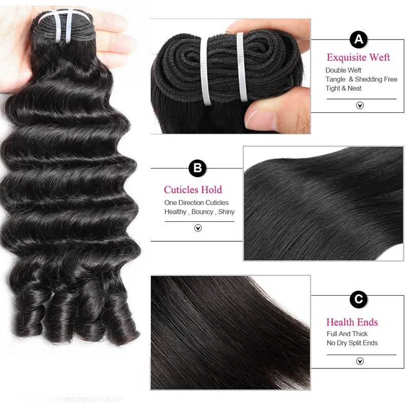 Hairsmarket Burmese Loose Deep Bundles With Spiral Ends 12A Virgin Human Hair Bundles Unprocessed 100% Human Hair Double Weft