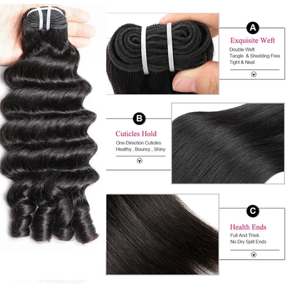 Hairsmarket Burmese Loose Deep Bundles With Spiral Ends 12A Virgin Human Hair Bundles Unprocessed 100% Human Hair Double Weft