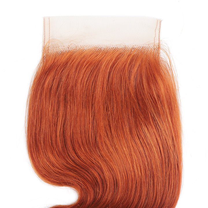 Ginger Orange 4x4 Lace Closure Body Wave Brazilian Human Hair