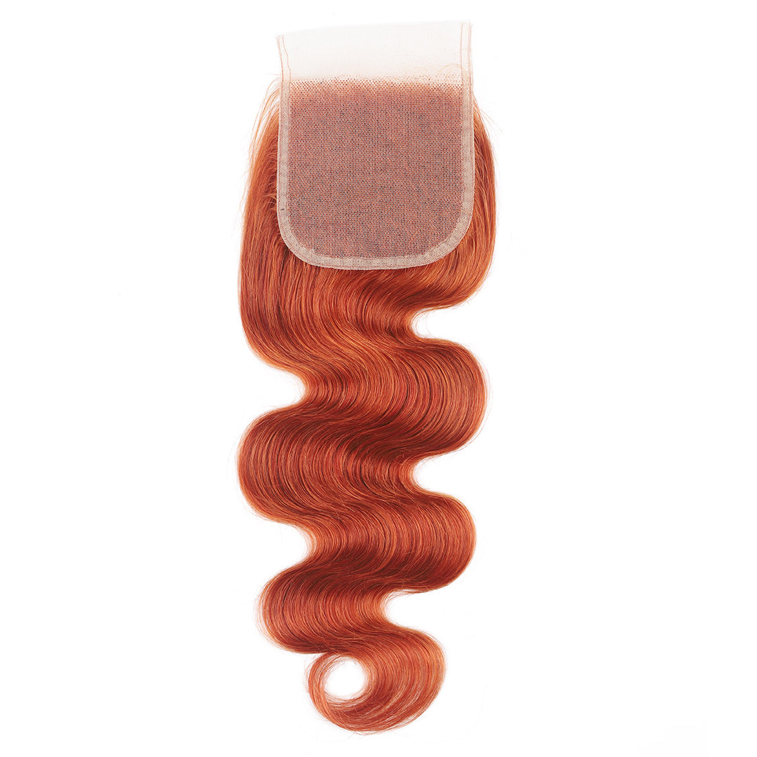 Ginger Orange 4x4 Lace Closure Body Wave Brazilian Human Hair
