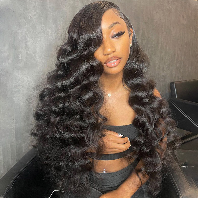 Wear Go Wigs Loose Deep Wave 13x4 Lace Front Wig Pre Plucked Glueless Human Hair Wigs