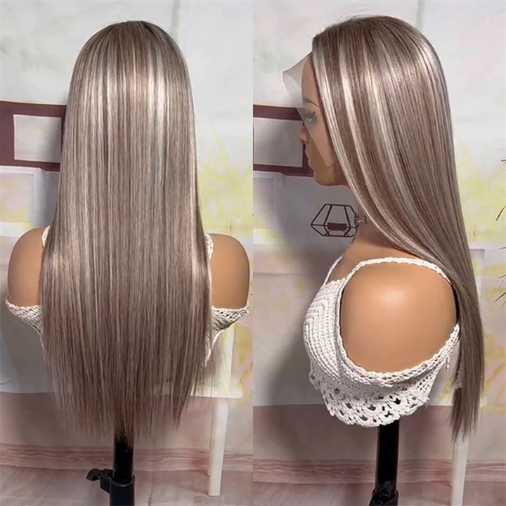 P18/613 Highlight Blonde HD Lace Front Wigs Straight Human Hair Glueless Wigs