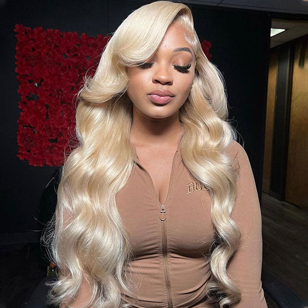 Wear &amp; Go Glueless Wigs 613 Blonde Body Wave Lace Frontal Wigs 13x4 Lace Wigs No Glue