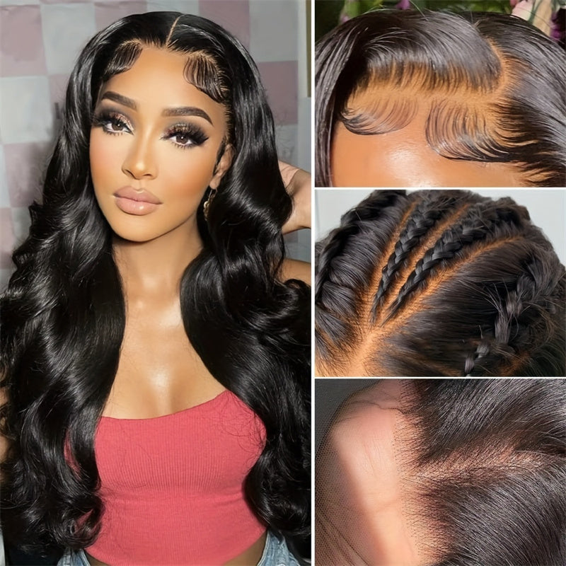 Body Wave HD Lace Frontal Wigs Human Hair Pre-Plucked Brazilian Transparent Glueless Wigs