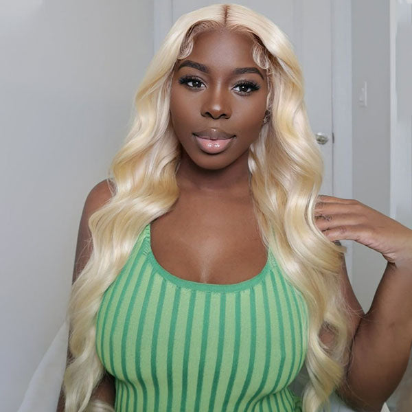Wear &amp; Go Glueless Wigs 613 Blonde Body Wave Lace Frontal Wigs 13x4 Lace Wigs No Glue