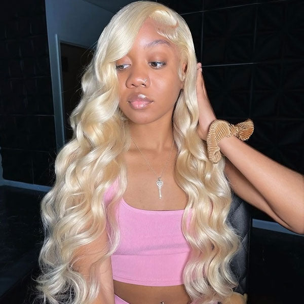 Wear &amp; Go Glueless Wigs 613 Blonde Body Wave Lace Frontal Wigs 13x4 Lace Wigs No Glue