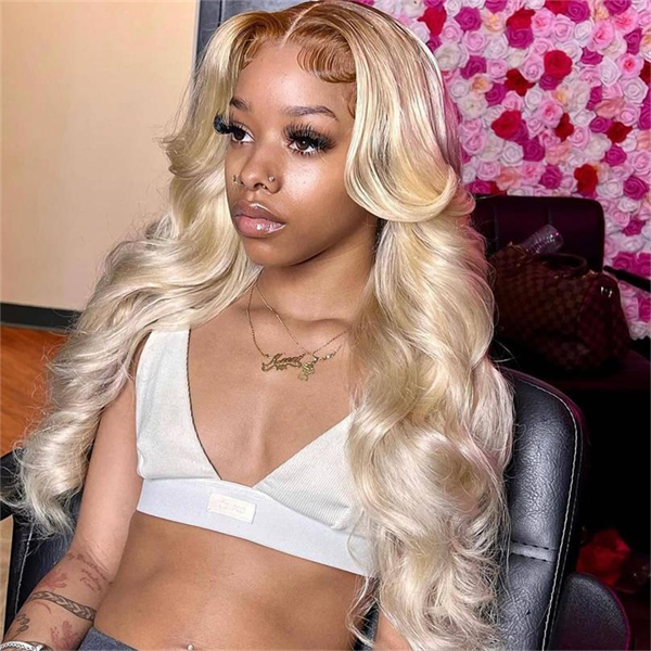 613 Blonde Wig With Brown Roots Body Wave T4/613 Ombre Blonde Lace Front Wigs