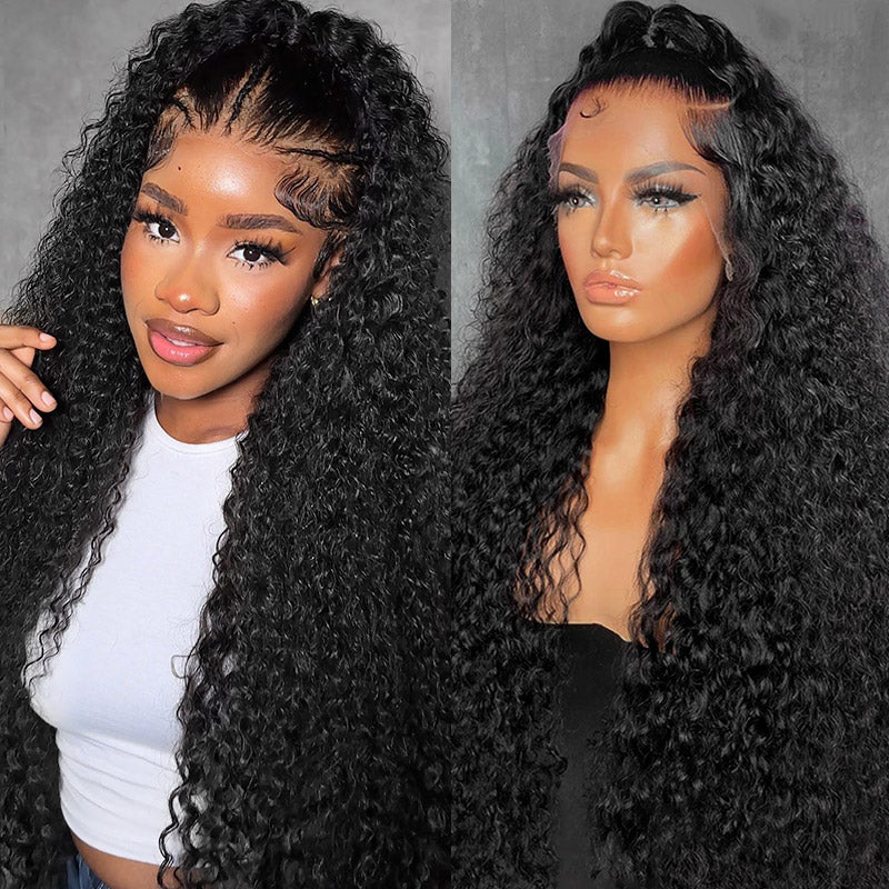 Kinky Curly 13x6 HD Lace Front Wigs Human Hair Pre Plucked Brazilian Invisible HD Lace Frontal Wig