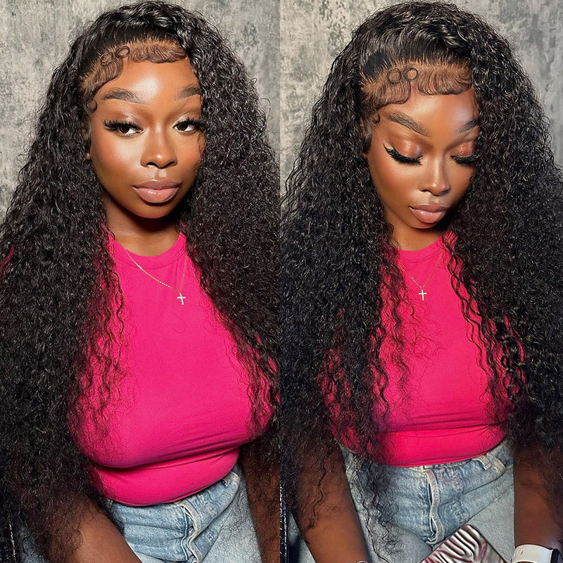 Wear And Go Glueless Wigs Pre Plucked No Glue 13x6 HD Kinky Curly Lace Front Wigs