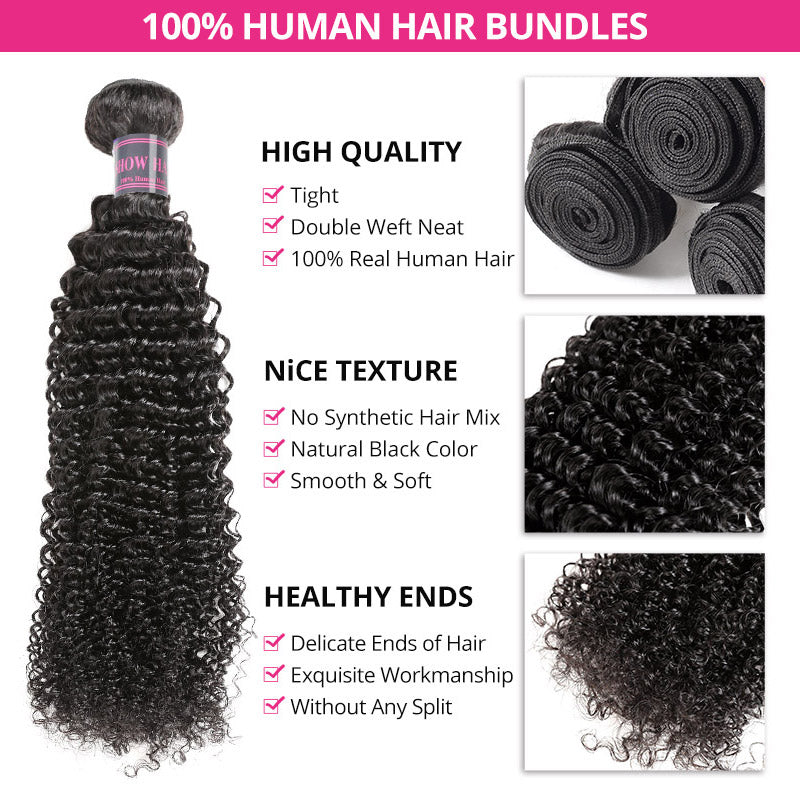 Hairsmarket Curly Hair Bundles Peruvian Hair Kinky Curly Virgin Human Hair Weave 3 Bundles