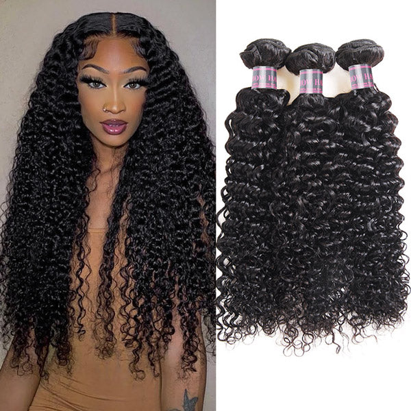 Overnight Shipping Brazilian Deep Wave 3 Bundles Water Wave/Loose Deep/Curly Human Hair Weave