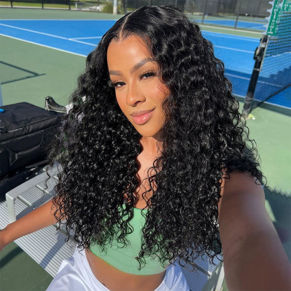 24&quot;=$119 | Human Hair Water Wave 13x4 Lace Wig HD Transparent Lace Front Wig 180% Density