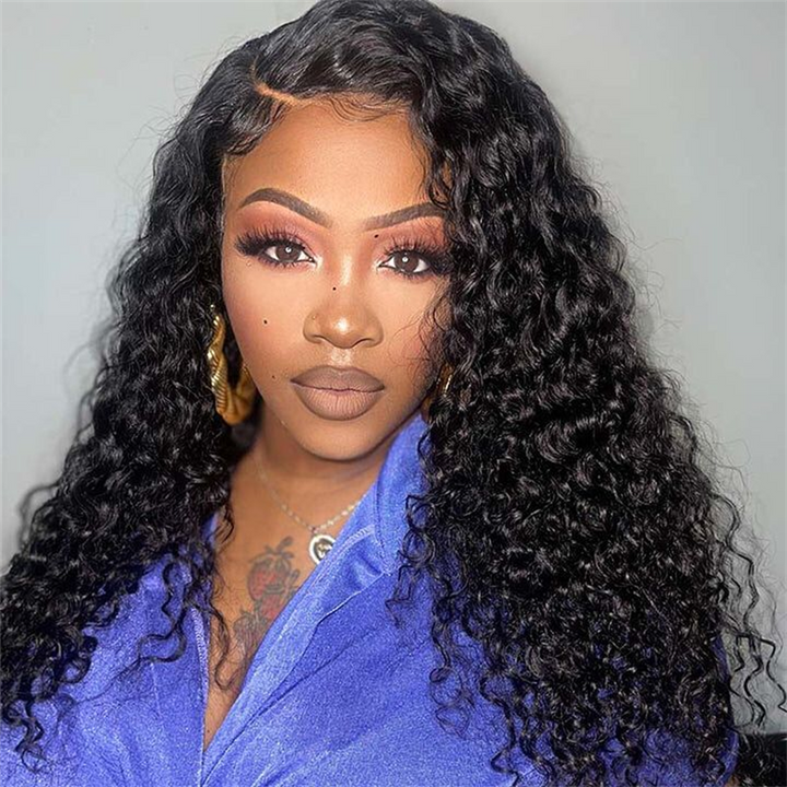 Double Drawn 13x4 Lace Front Wigs Deep Wave Human Hair HD Lace Wigs