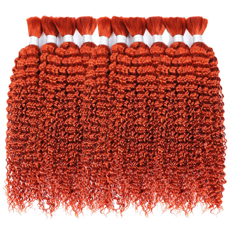 Wholesale | Orange Ginger Deep Wave Hair 5/10 Bundles Bulk Human Hair For Braiding