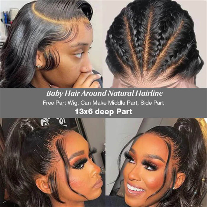 Glueless Wigs 13x6 HD Lace Frontal Wig Straight Human Hair Wigs 16-30 Inch