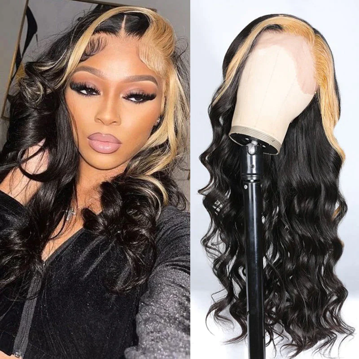 Blonde Balayage Wig 13x4 Lace Front Wigs Highlight Body Wave Human Hair Wigs