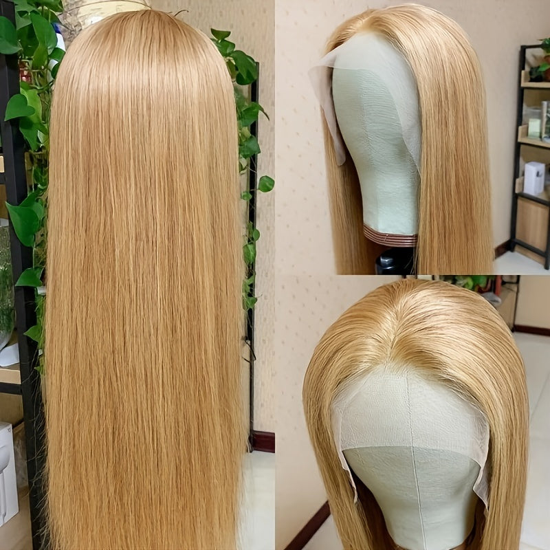 Wear Go Honey Blonde #27 Color Wigs Silky Straight Pre-Plucked Glueless 13x4 Lace Front Wig