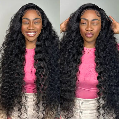 Hairsmarket Deep Wave 13x6 Lace Wig Transparent Lace Human Hair Wigs Glueless Pre-everything