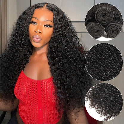Hairsmarket Curly Hair Bundles Peruvian Kinky Curly Virgin Human Hair Weave 3 Bundles
