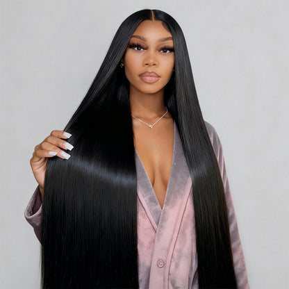 Hairsmarket 12A Straight Hair Bundles With 4x4 Lace Closure Unprocessced Virgin 100% Human Hair Extensions