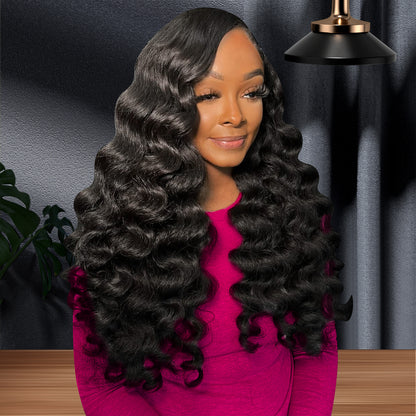 Hairsmarket 13x6 HD Lace Wig Loose Deep Lace Front Wigs Glueless Human Hair Wig Biginner Friendly