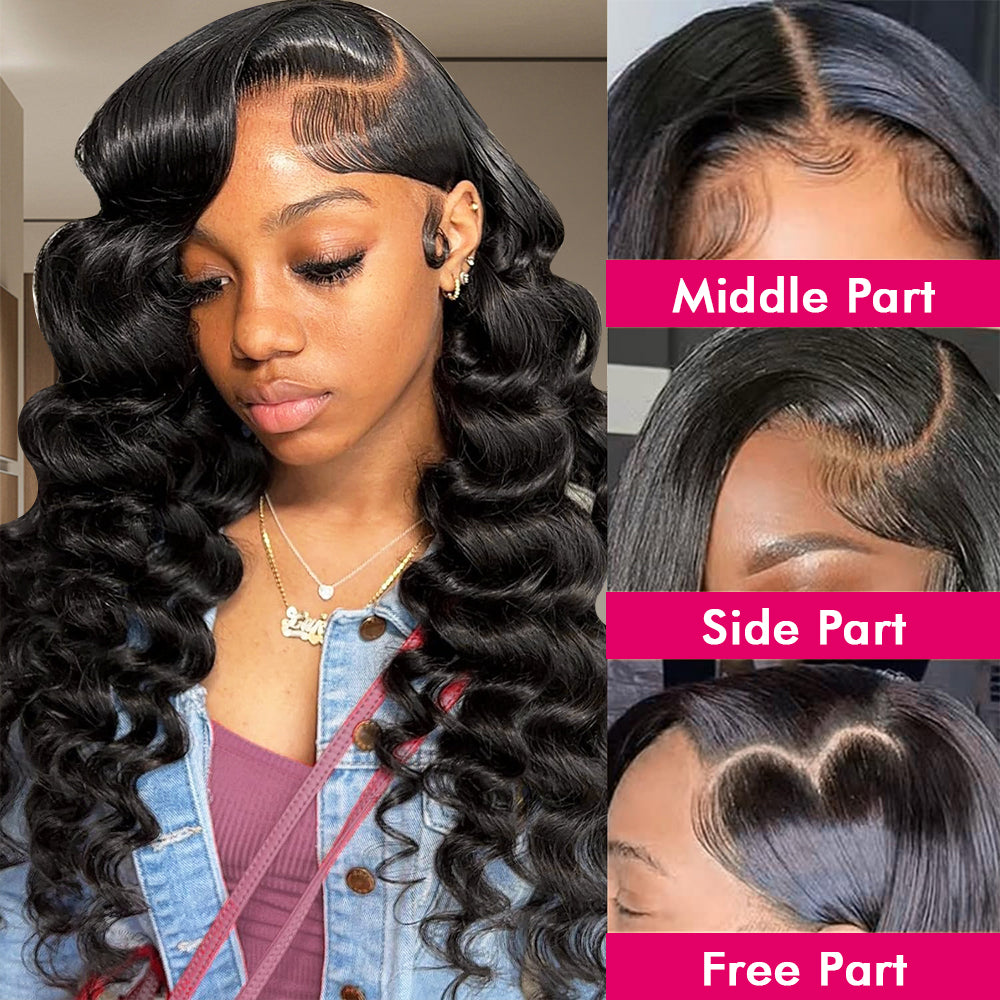 Hairsmarket 13x6 HD Lace Wig Loose Deep Lace Front Wigs Glueless Human Hair Wig Biginner Friendly