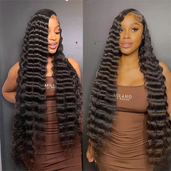 Loose Deep Wave Glueless Wigs 13x4 Lace Front Wig Invisible HD Transparent Lace Frontal Wig