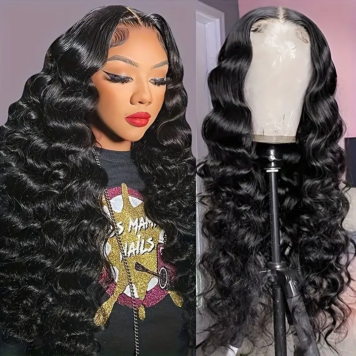 13x6 Lace Front Wig Loose Deep Wave Human Hair HD Lace Wigs 30 Inch Long Hairstyle