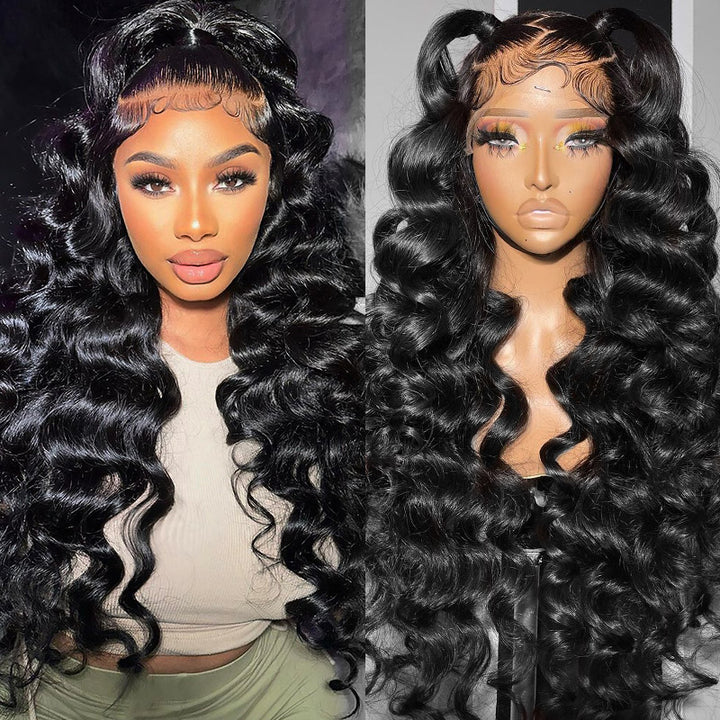 Glueless Human Hair Wigs Loose Deep Wave Wig 13x4 HD Lace Front Wigs