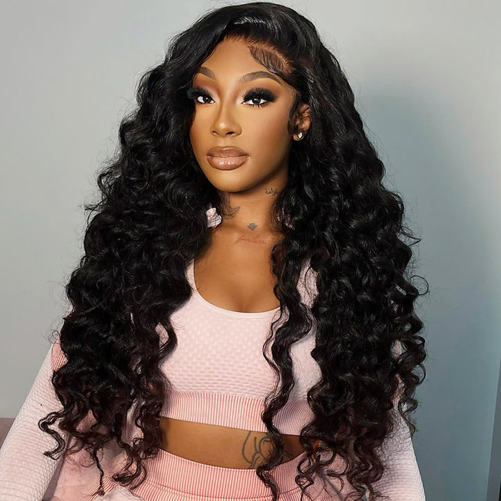 Pre Plucked Real HD Lace Frontal Wig 13x6 Loose Deep Wear & Go Glueless Wigs 180%