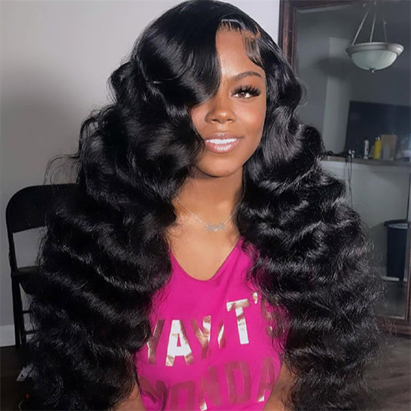 Loose Deep Wave Wig 13x4 Lace Front Wig Invisible HD Transparent Lace Frontal Wig