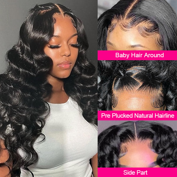 Glueless Wigs Loose Deep Wave Lace Wigs Wear And Go T Part Wig HD Lace Part Human Hair Wigs