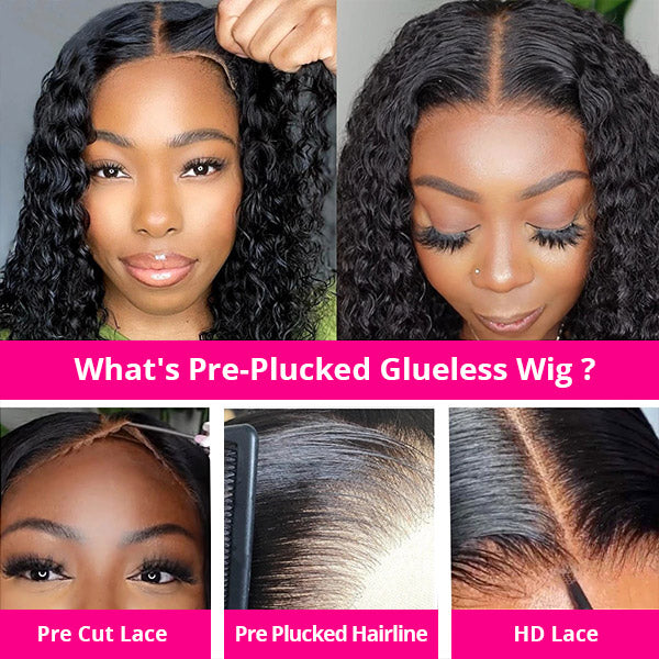 Pre-Plucked Wear Go Glueless Wigs Deep Wave 13x6 HD Lace Frontal Wig 180%