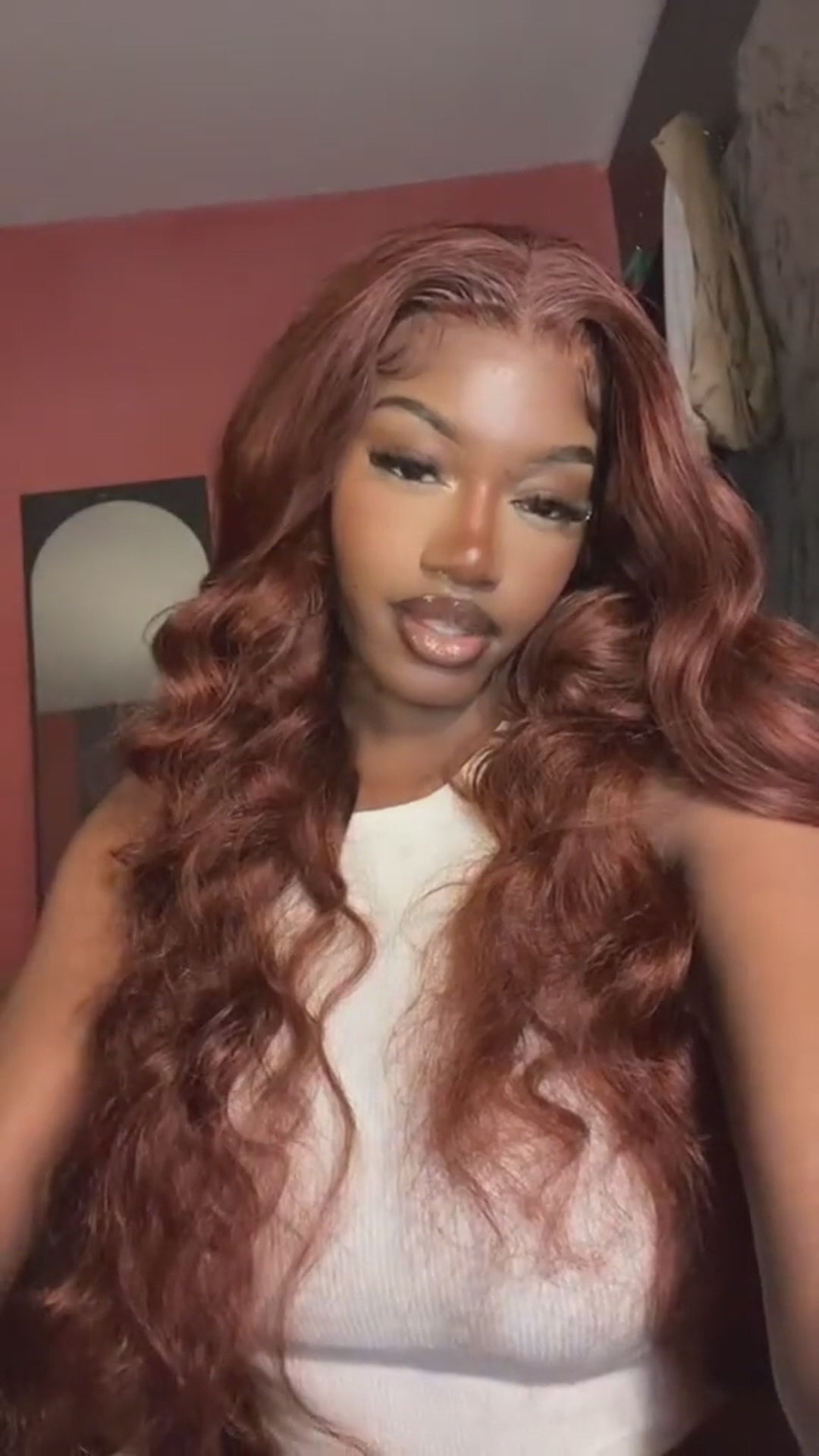 Reddish Brown Ready To Wear Wig Glueless Body Wave Human Hair Wigs 13x4 HD Lace Front Wigs