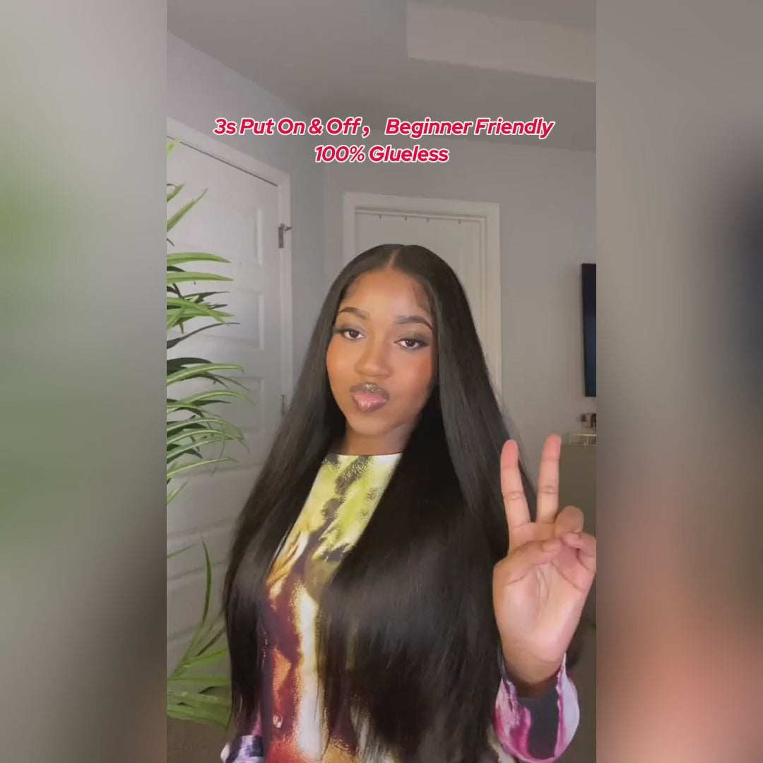 (Super Deal )28"=$179.99 PartingMax Glueless Wig Straight Hair 7x6 HD Lace  Long Wig Pre-Cut Lace