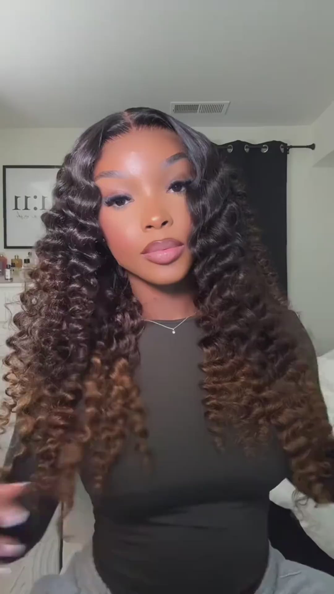 Hairsmarket T1B/4/30 Loose Deep Wave Ombre Colored 13x4 HD Lace Front Wig