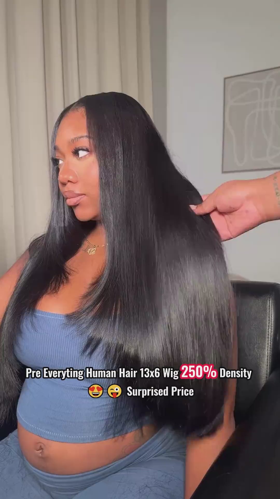 Hairsmarket 13x6 Full Lace Frontal Wig HD Transparent Lace Straight Wig Pre-Everything Glueless Wig 250% Density