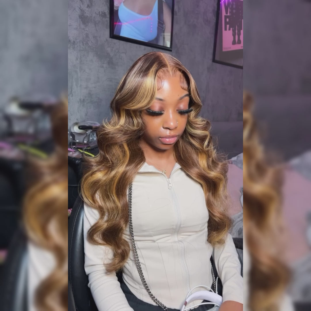 28"=$175|13x6 P4/27 Color HD Lace Front Wigs Pre Plucked HD Lace Frontal Wig Pre Bleach Knots Human Hair Wig