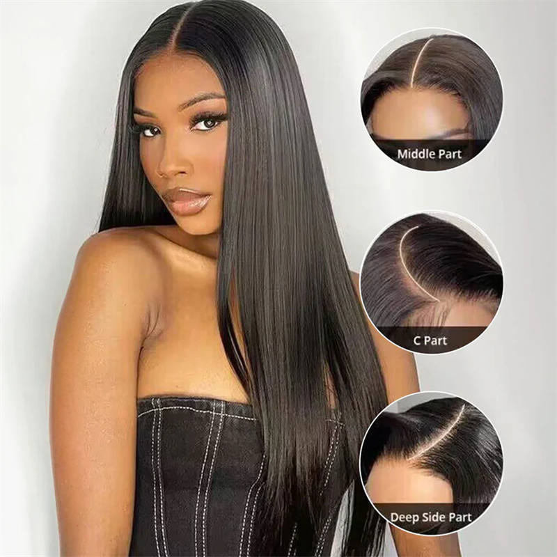 1 Sec Install Wig Pre Cut Straight Hair Glueless Wigs 5x5 HD Lace Wigs