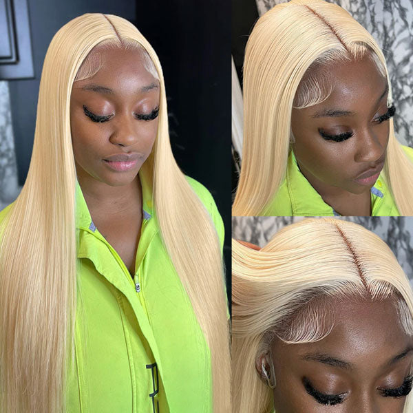 Wear & Go 613 Blonde Wigs Straight Hair 13x4 Lace Front Wigs Pre Cut HD Lace Frontal Wigs
