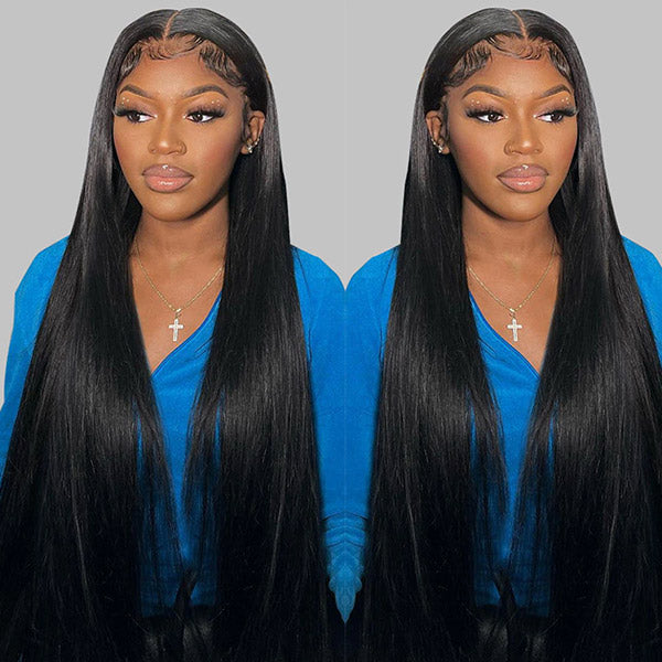 Straight Glueless Human Hair Wigs 4x4 HD Lace Closure Wigs With 3 Cap Sizes