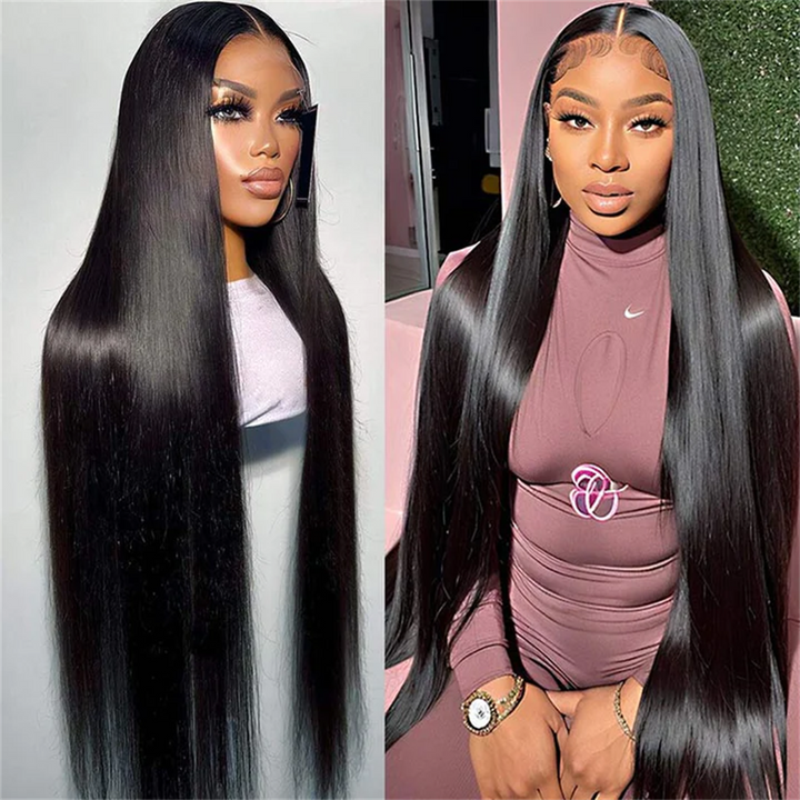 Hairsmarket Straight Lace Front Wigs Glueless Human Hair Wigs HD Invisible 13x4 Lace Frontal Wigs 30 Inch Wig